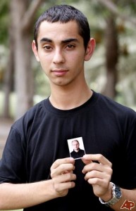 Naji Hamdan's oldest son Khaled Hamdan, age 17. Taken at the sentencing trial on October 14th, 2009.